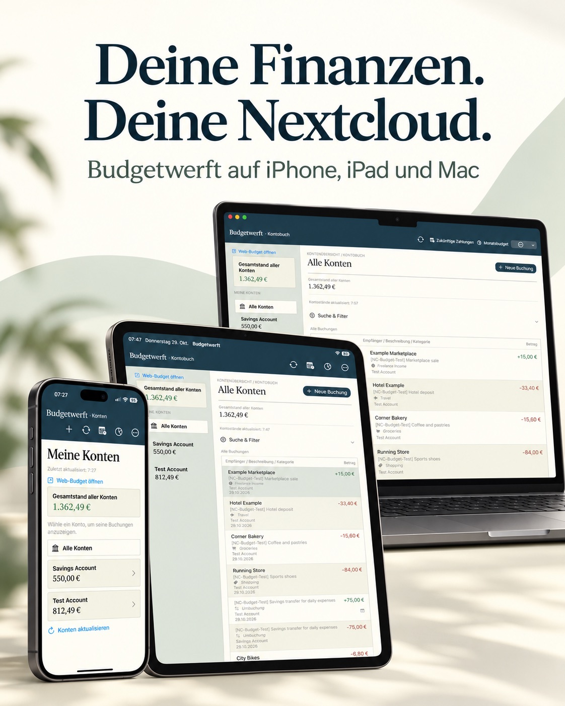Budgetwerft auf iPhone, iPad und Mac